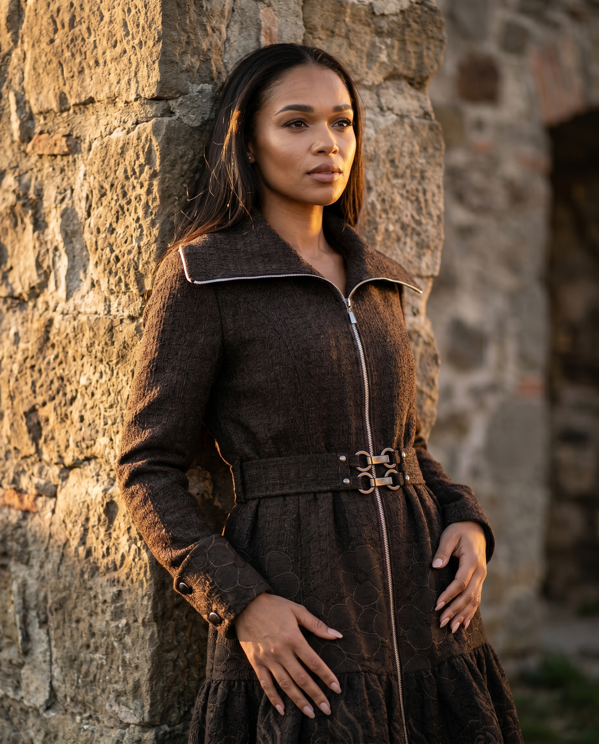 Brown Short Tailored Coat, Iris