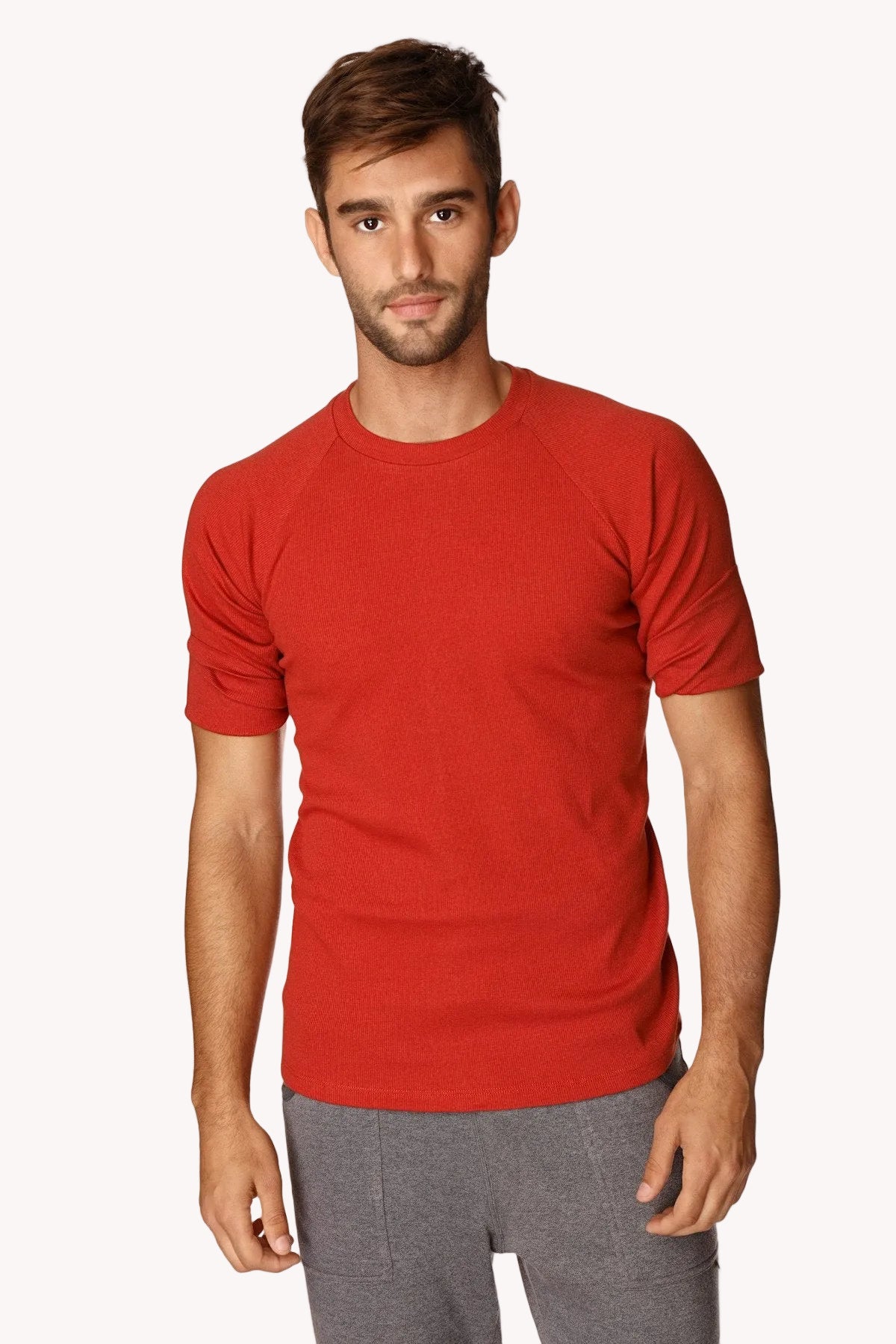 Hybrid Crew Neck Raglan Tee (Cinnabar Red)