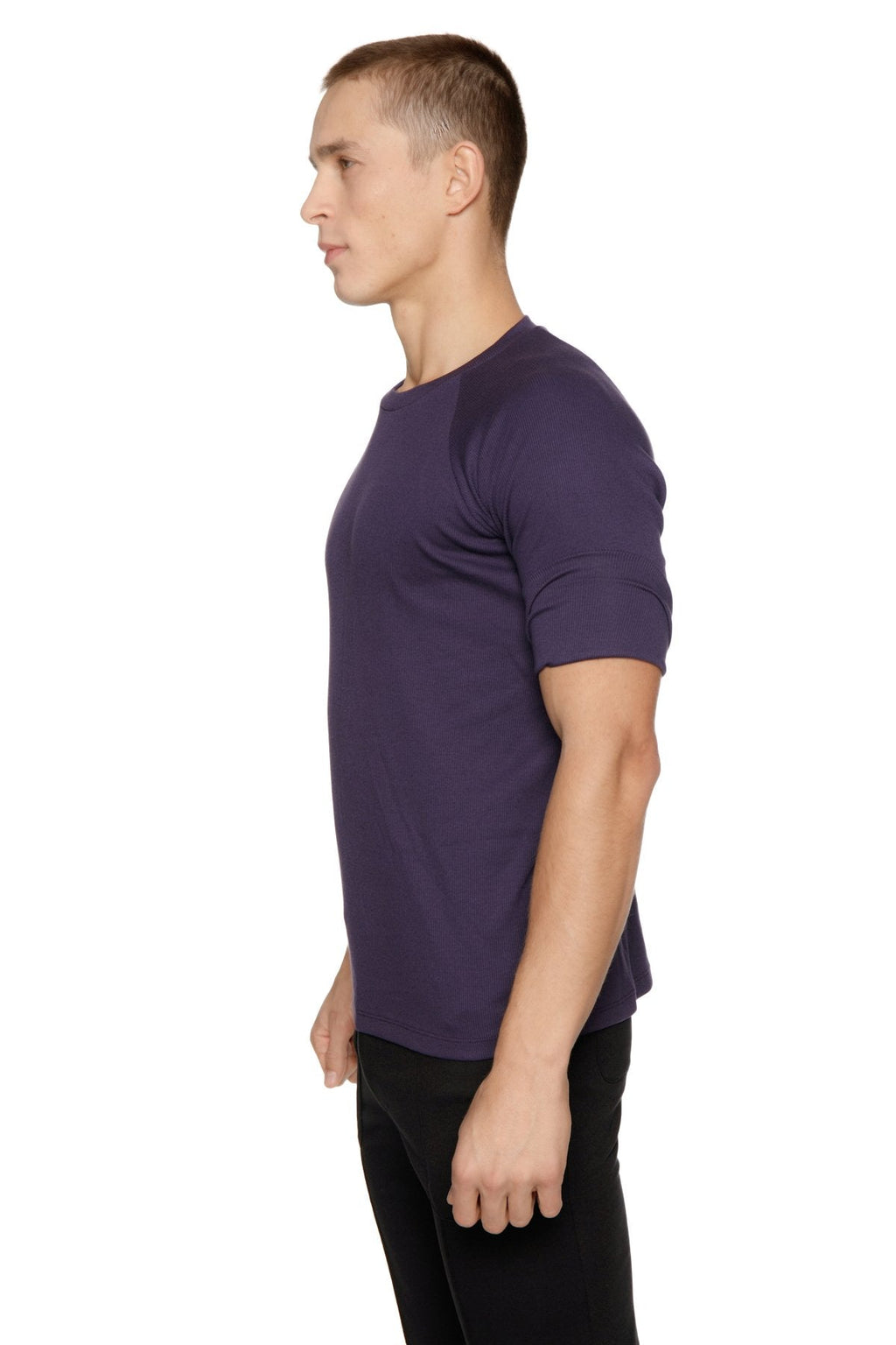 Hybrid Crew Neck Raglan Tee (Eggplant)