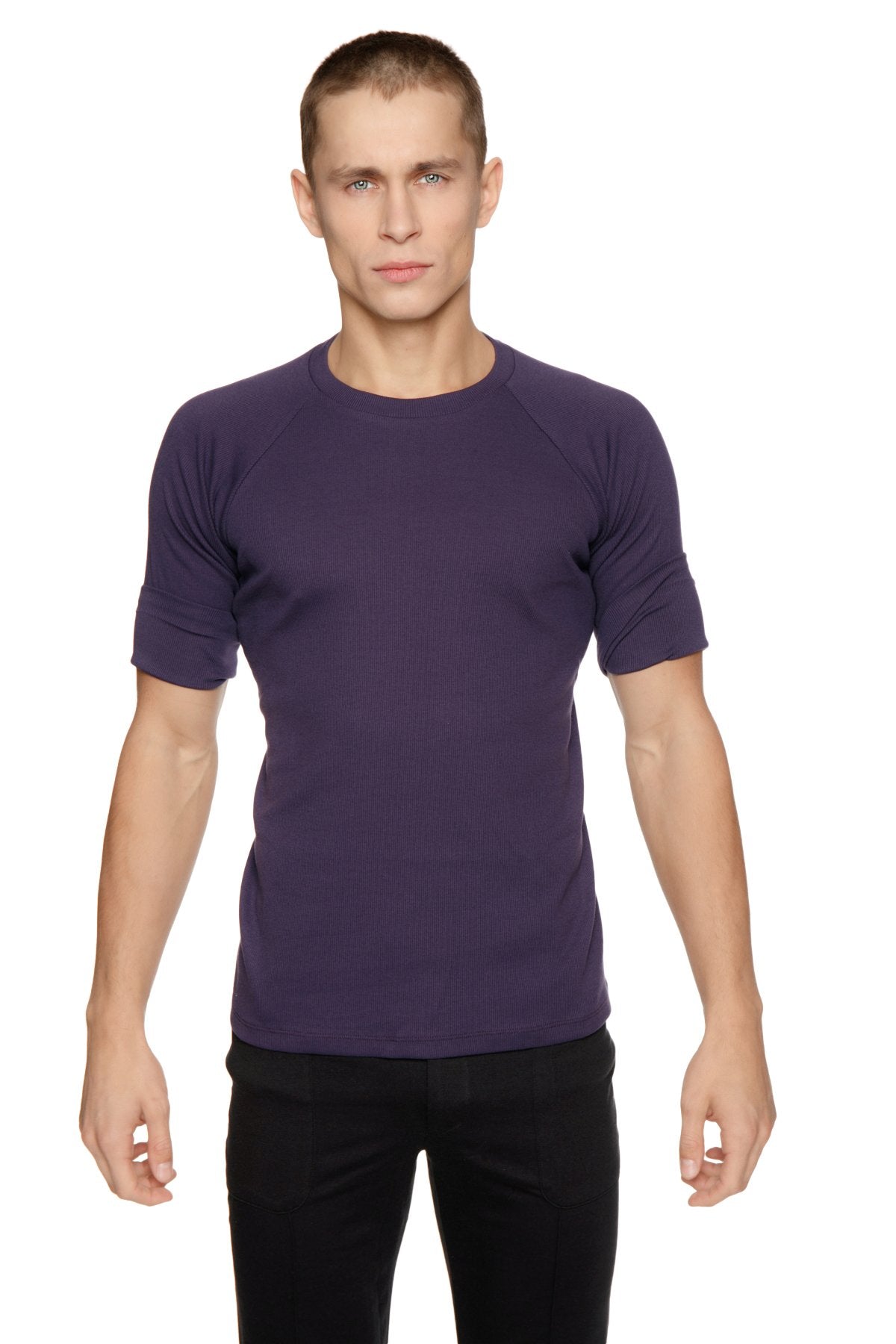 Hybrid Crew Neck Raglan Tee (Eggplant)