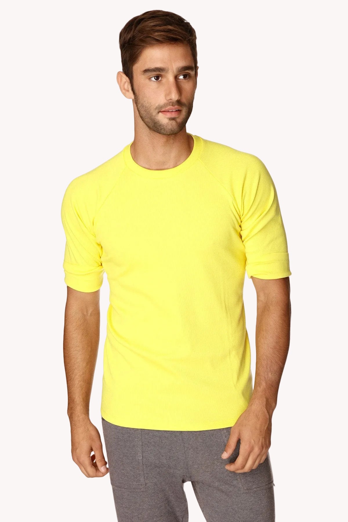 Hybrid Crew Neck Raglan Tee (Yellow)