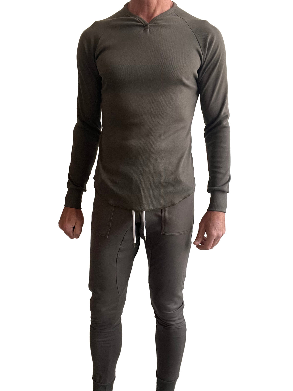 Thermal V-Neck Long Sleeve (Army Green)