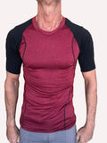 Designer Raglan Crew-Neck Tee (Brick w/Black Sleeve)
