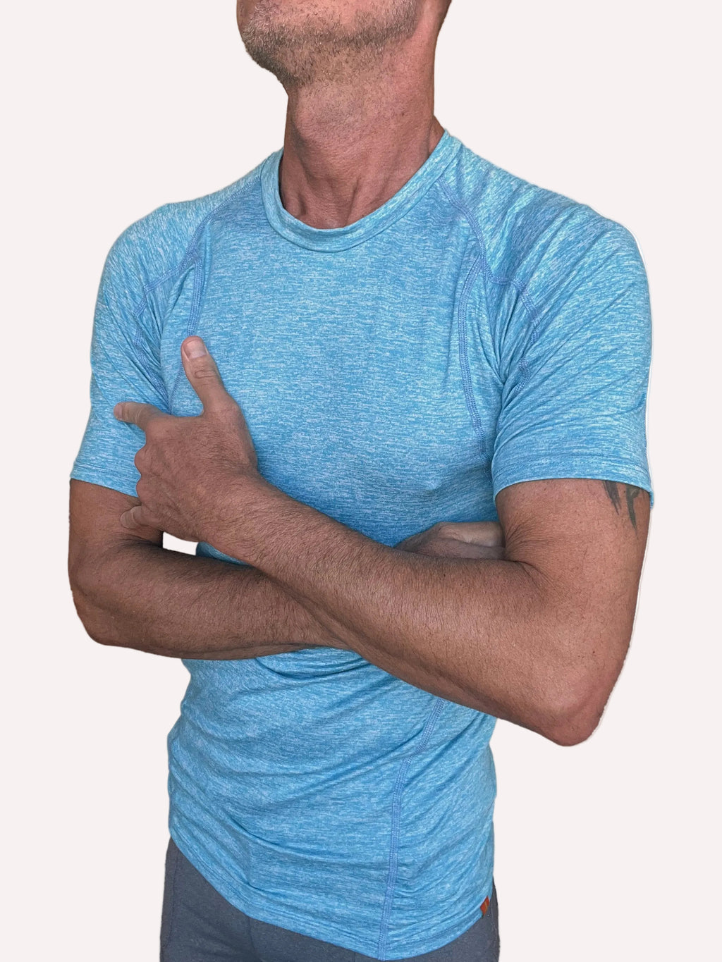 Designer Raglan Crew-Neck Tee (Solid Coral Shelf)