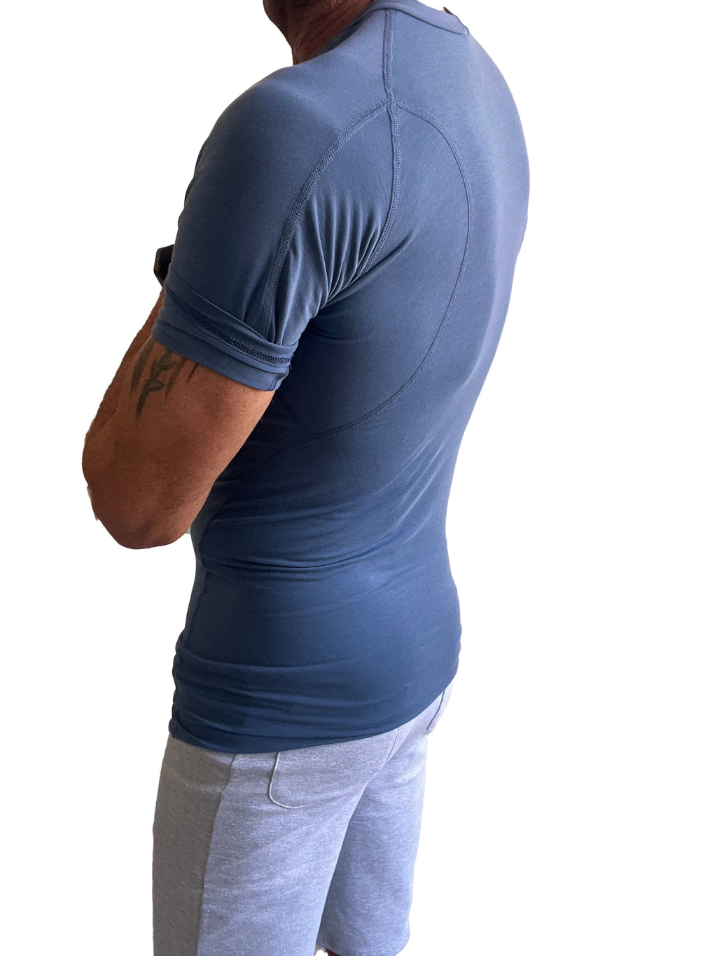 Designer Raglan Crew-Neck Tee (Denim Blue)