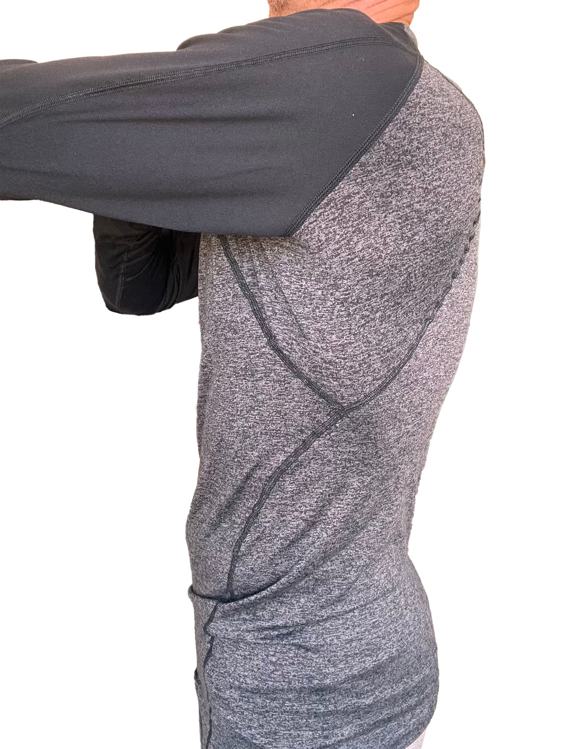 Designer Raglan Crew-Neck Tee - Long Sleeve (Charcoal w/Black Sleeve)