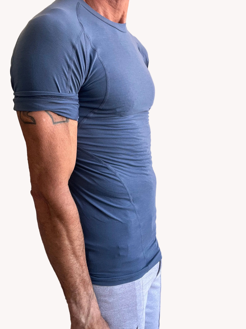 Designer Raglan Crew-Neck Tee (Denim Blue)