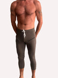 Mens 4/5 Zipper Pocket Capri Yoga Pants (ARMY Green)