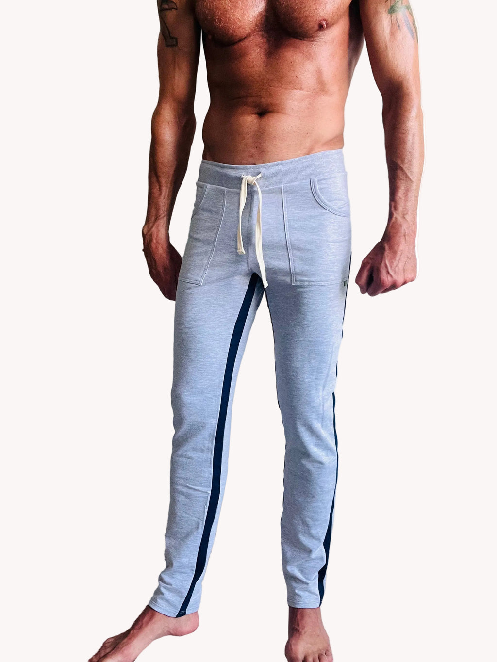 Eco-Track & Yoga Sweat Pant (Heather Grey w/Blue)