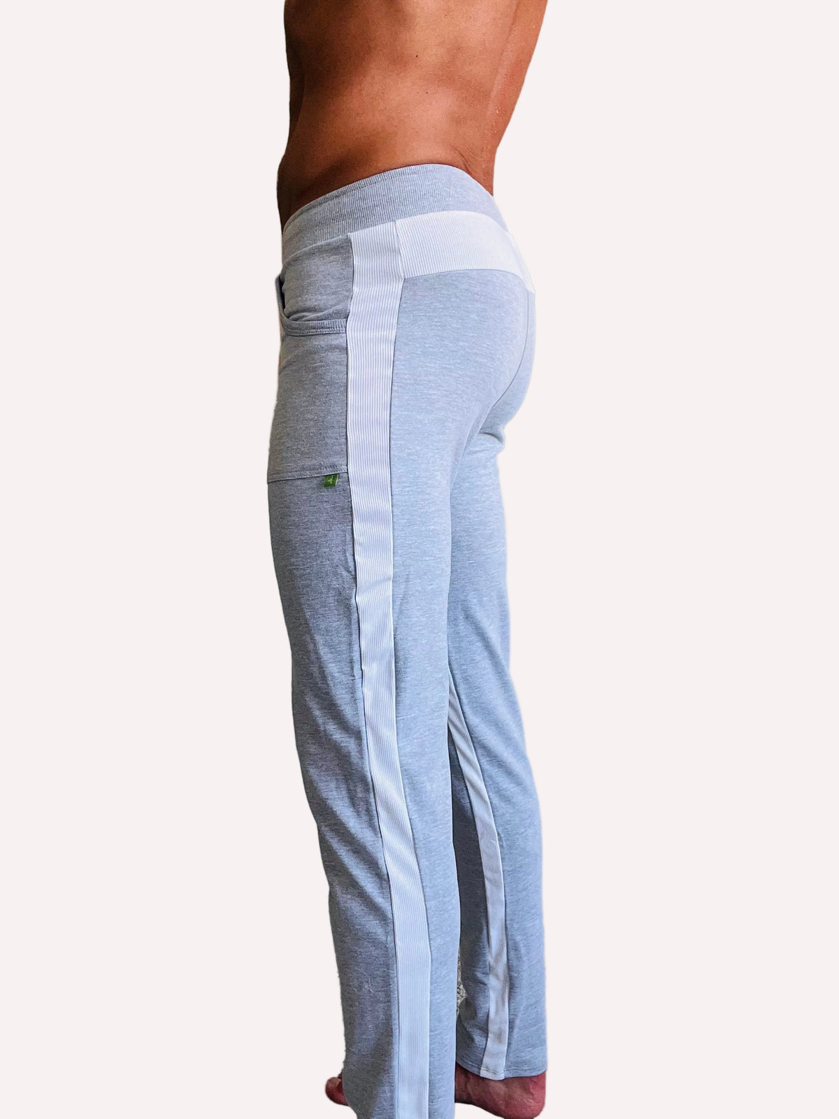 Eco-Track & Yoga Sweat Pant (Heather Grey w/White)