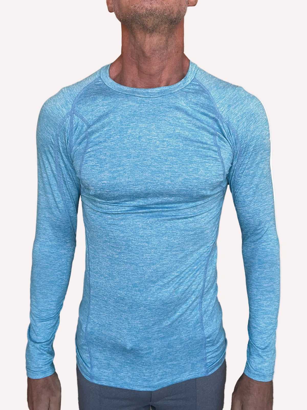 Designer Raglan Crew-Neck Tee - Long Sleeve (Solid Coral Shelf)