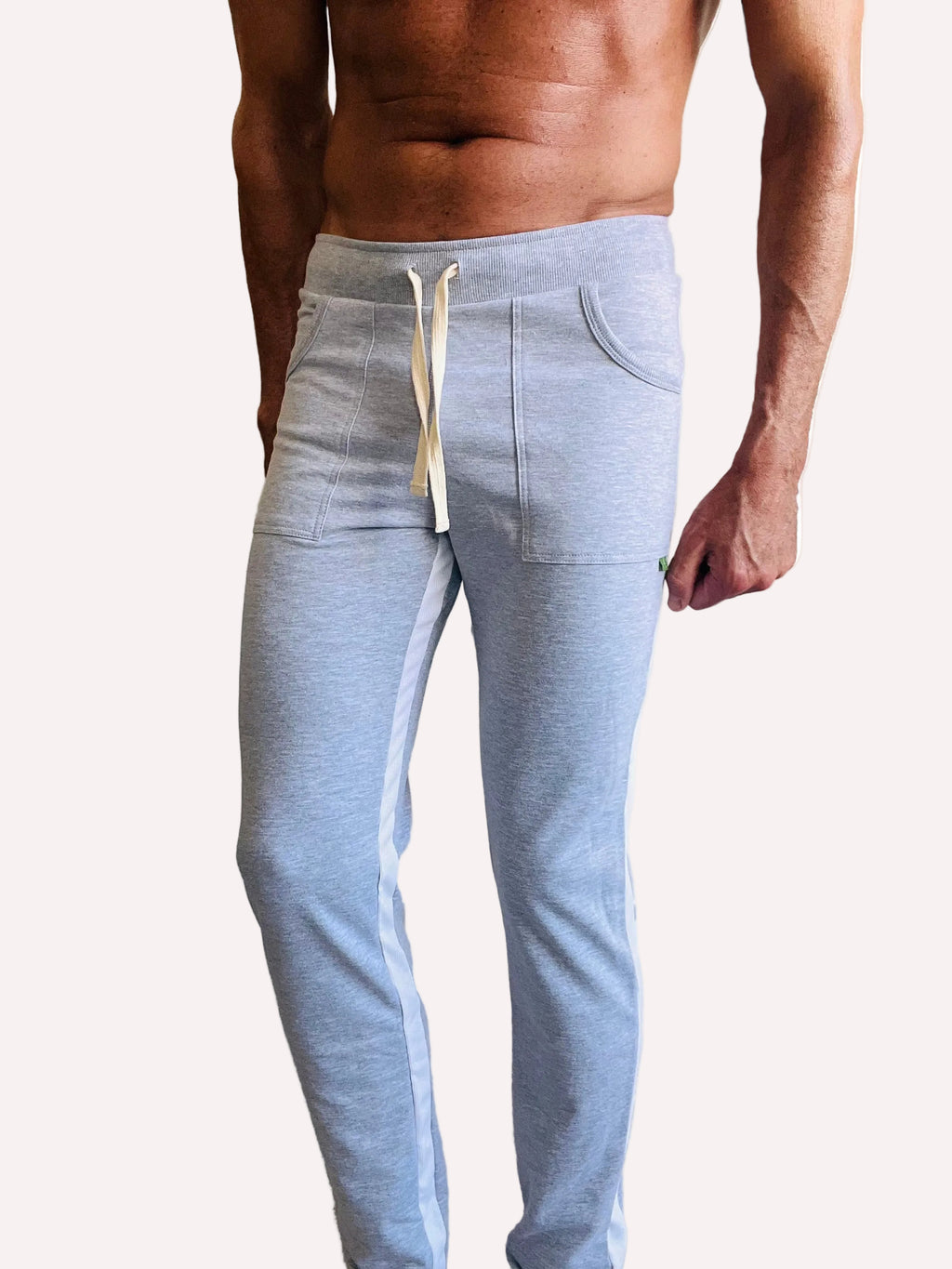 Eco-Track & Yoga Sweat Pant (Heather Grey w/White)