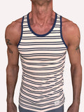 Yummy Nautical Fleece Sustain Tank Top (Navy Stripe)