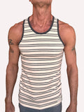 Yummy Nautical Fleece Sustain Tank Top (Dark Gray Stripe)