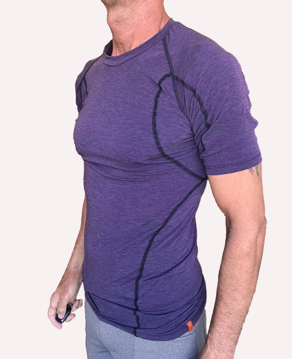 Designer Raglan Crew-Neck Tee (Eggplant Purple)
