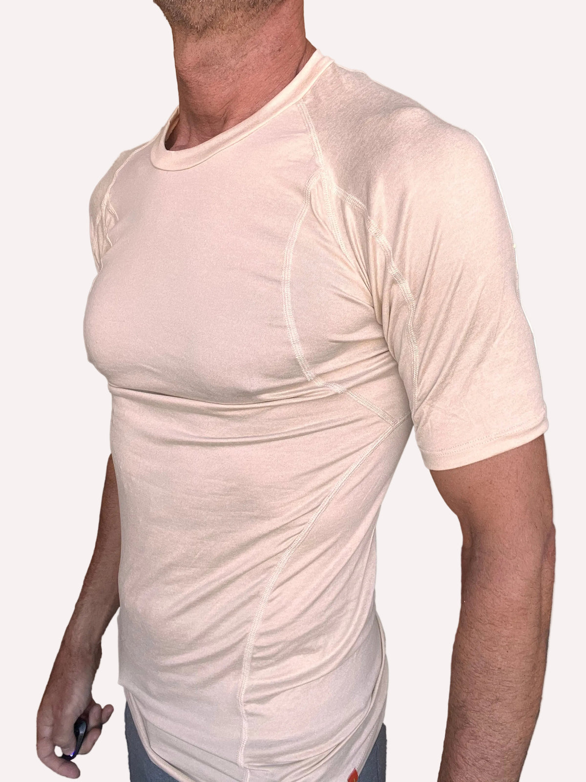 Designer Raglan Crew-Neck Tee (Sand Beige)