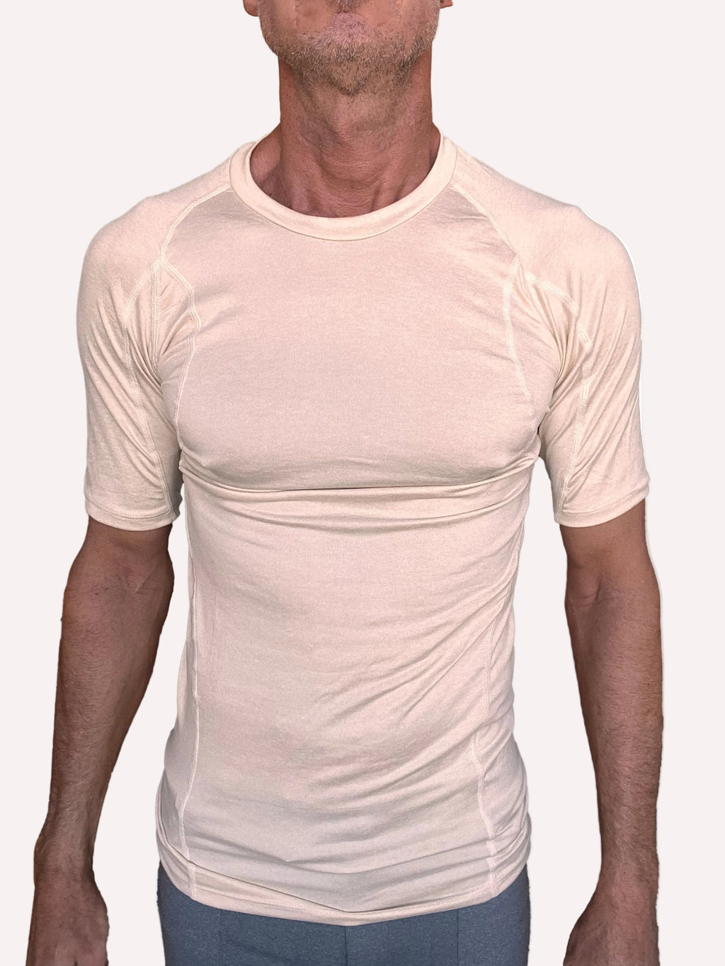 Designer Raglan Crew-Neck Tee (Sand Beige)
