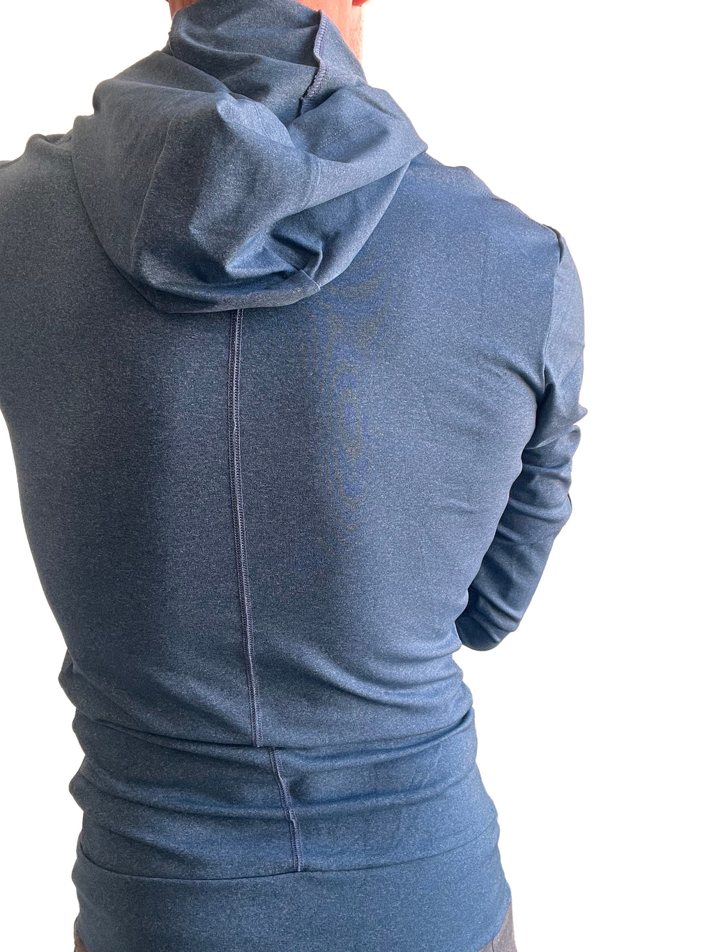 PERFORMANCE-premium Form-fit Crossover Yoga Track Hoodie (Coral Blue Heather)