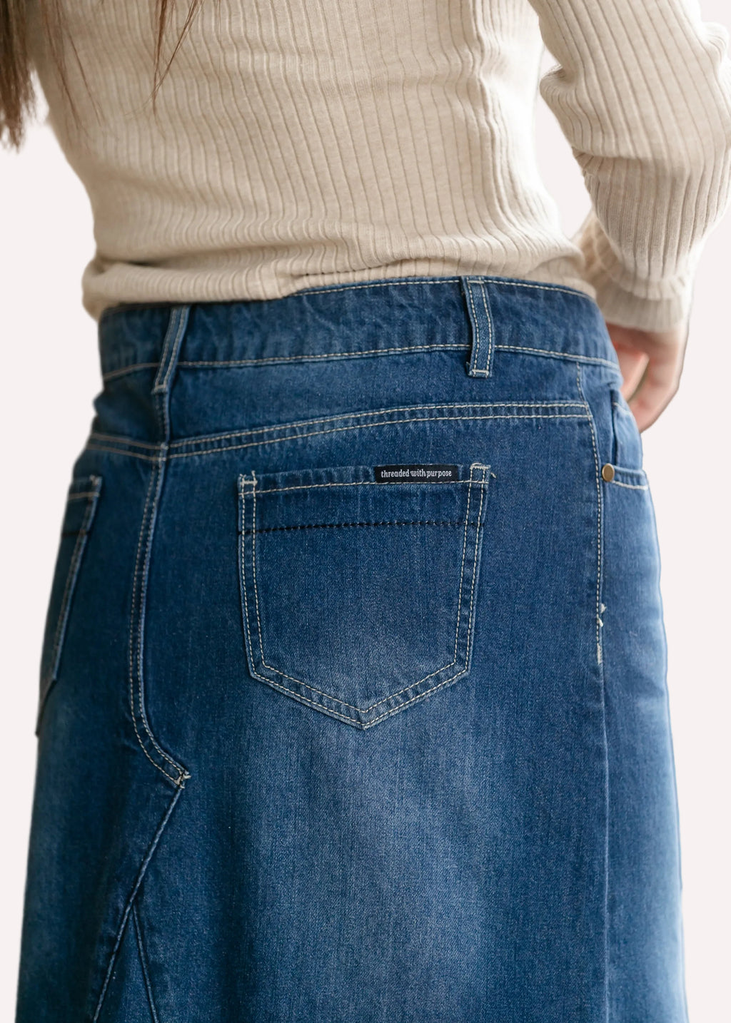Jennifer A-Line Long Denim Skirt