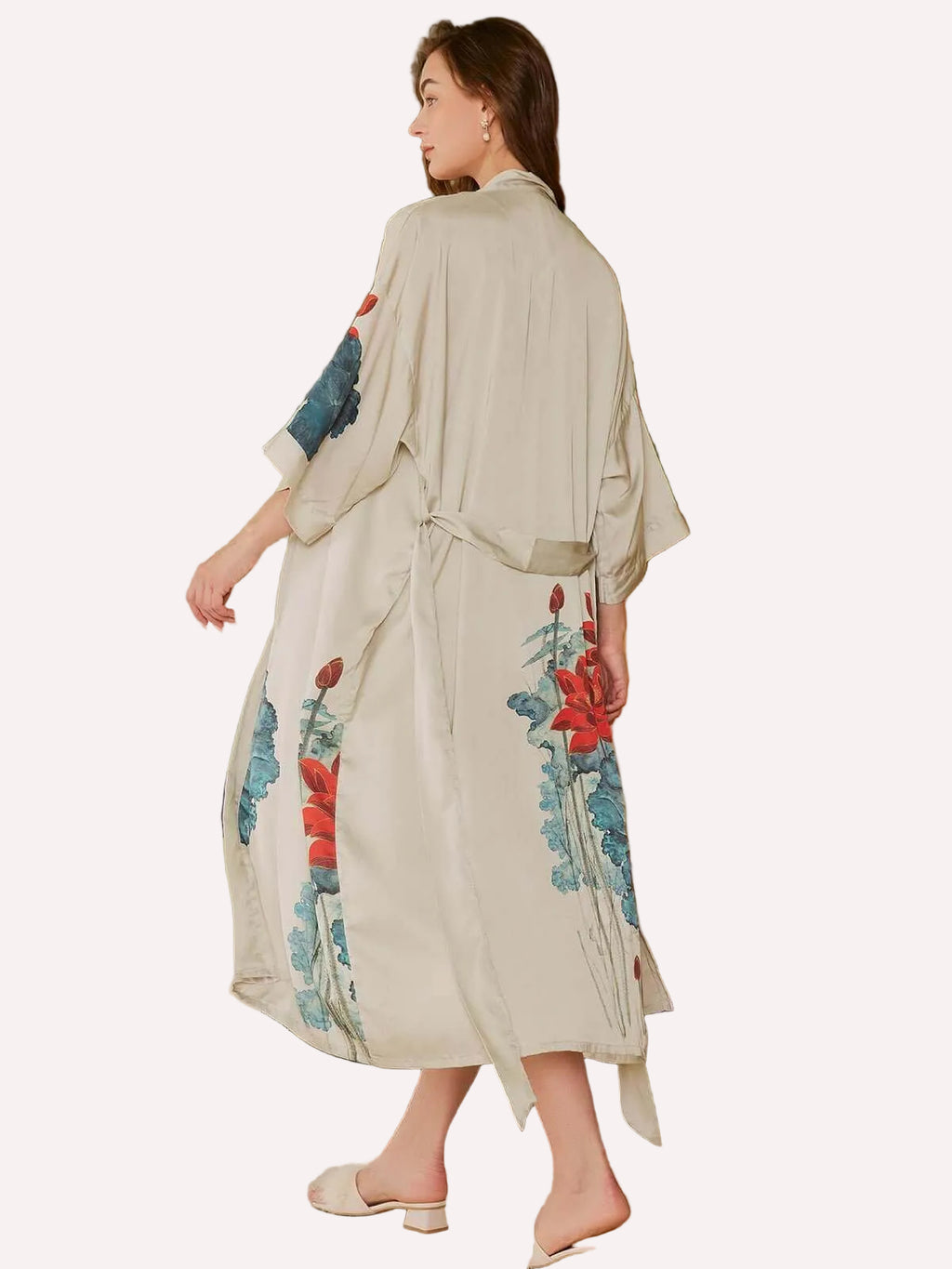 Oriental Lotus Kimono Robe