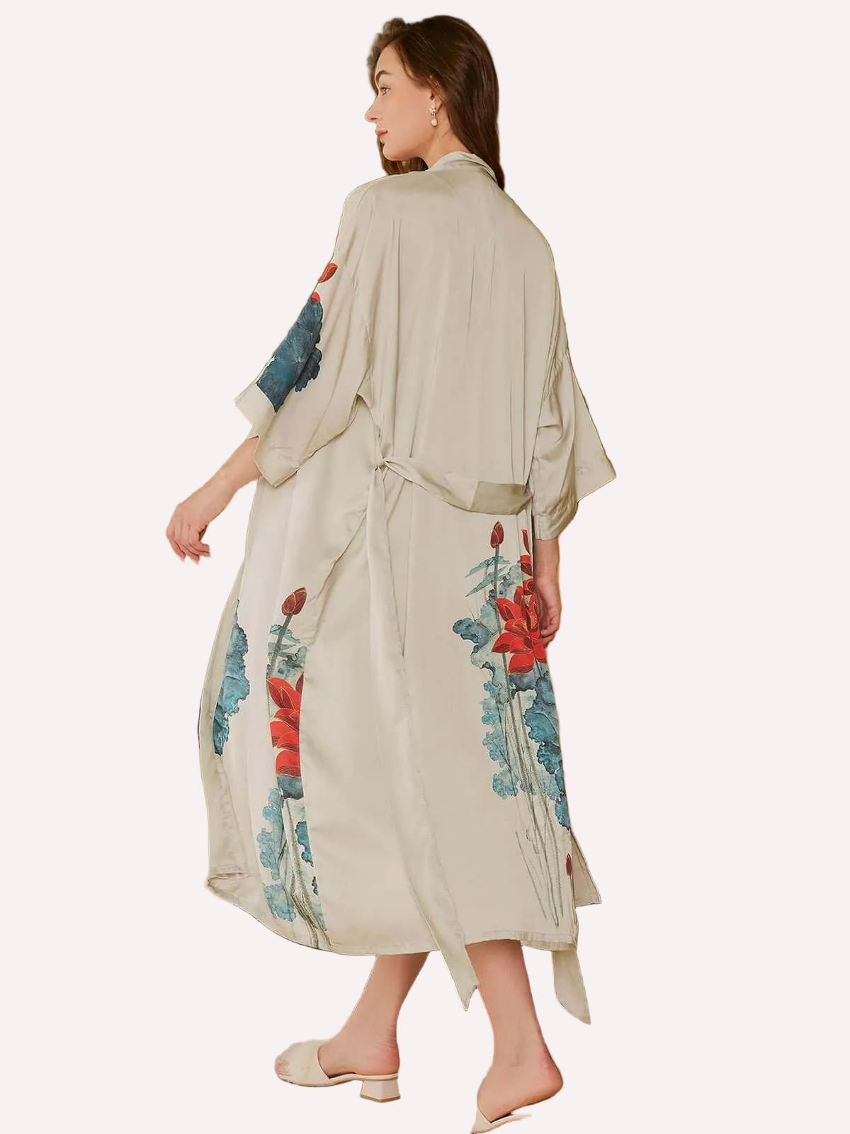 Oriental Lotus Kimono Robe