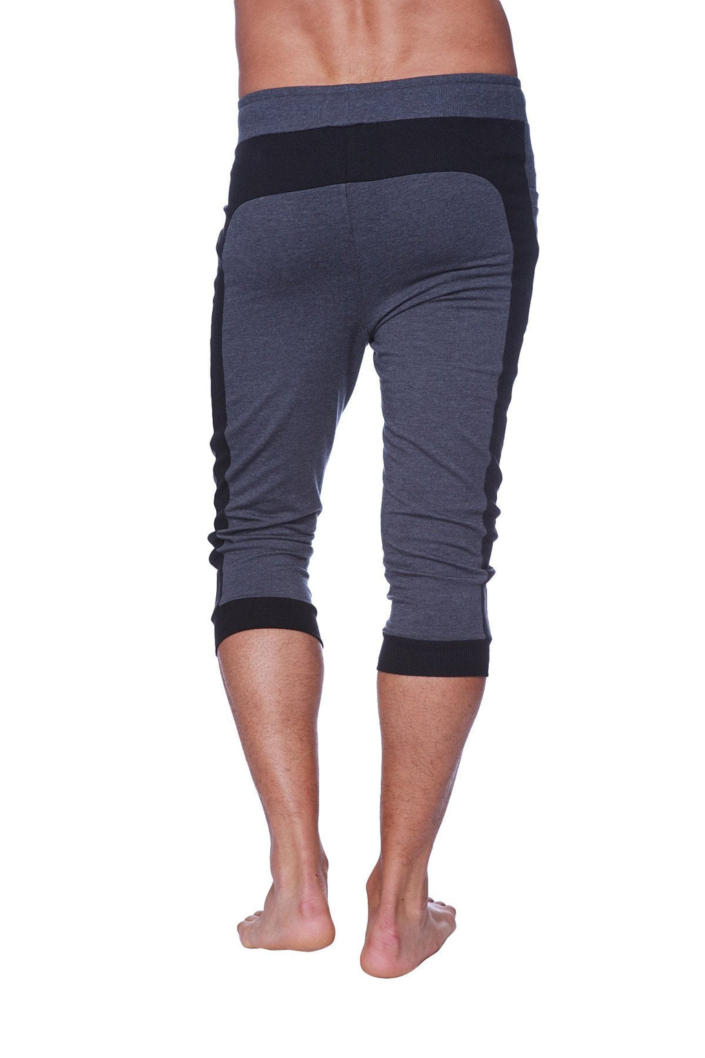 Mens Cuffed Yoga Pants (Charcoal w/Black)