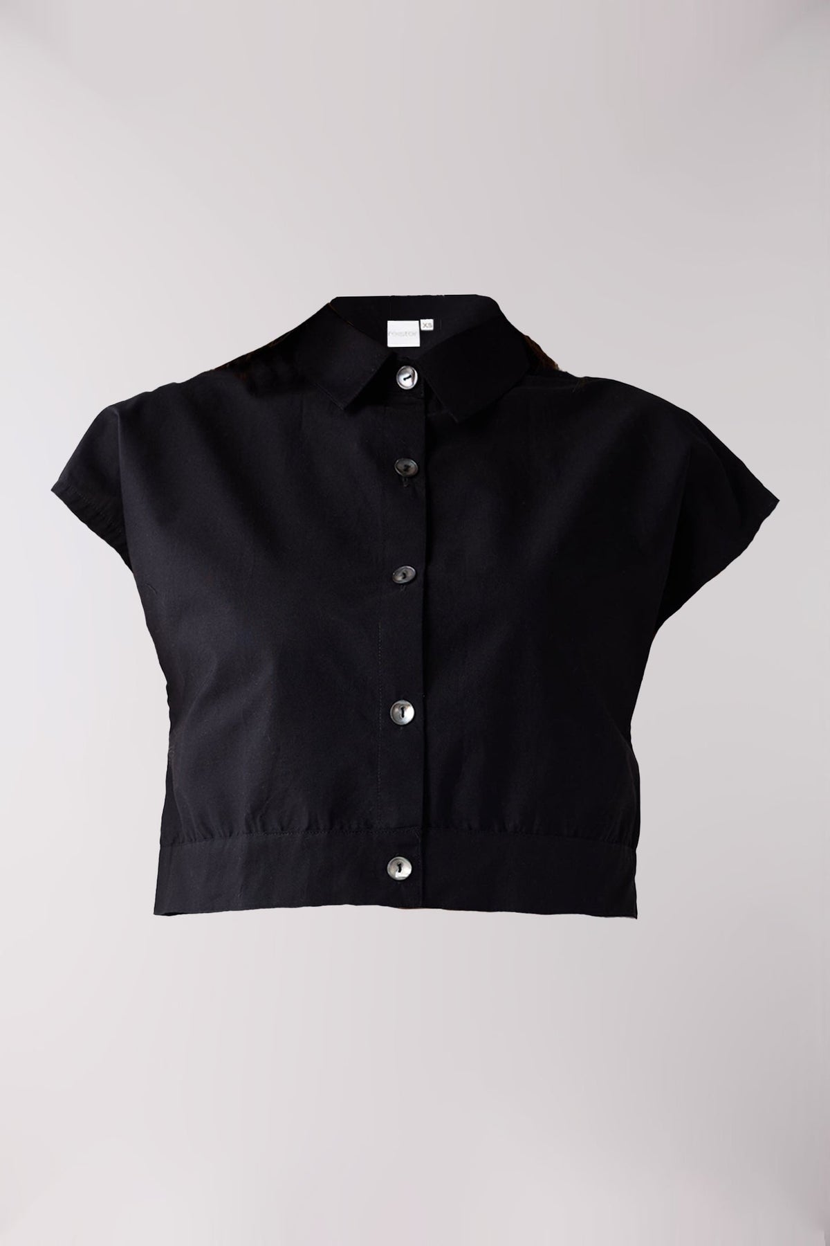 Oversized Crop Shirt in Black