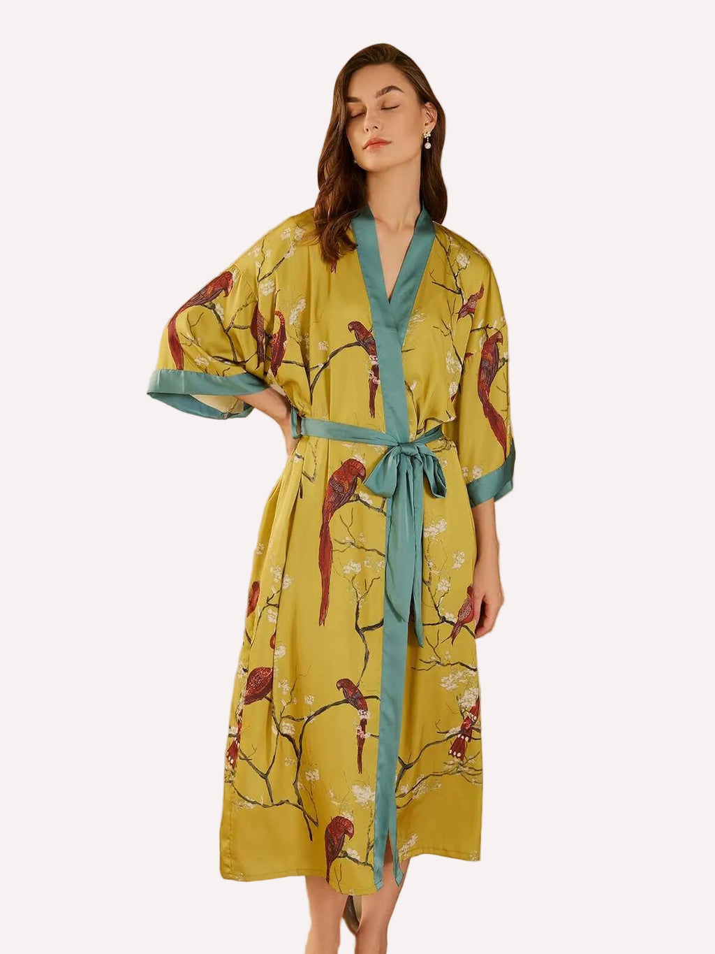 Perched Bird Kimono Robe
