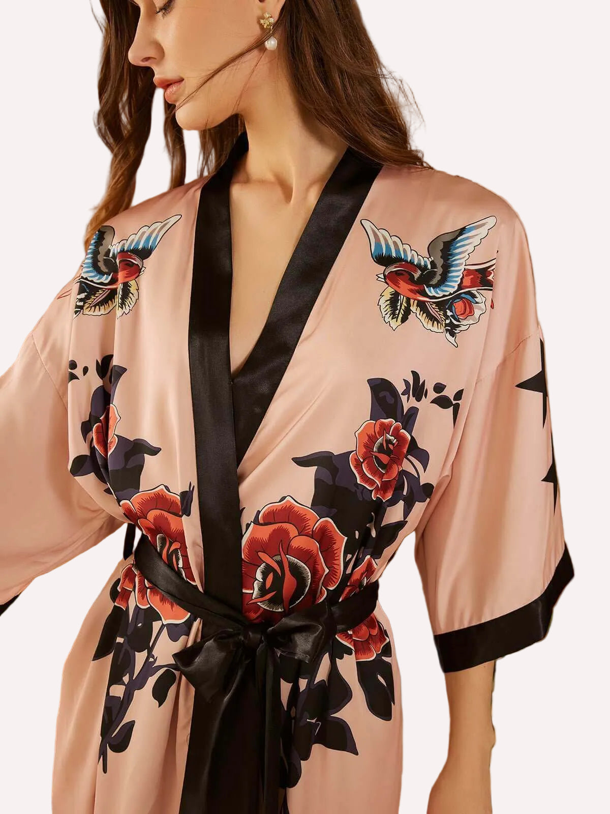 Rose Butterfly Kimono Robe