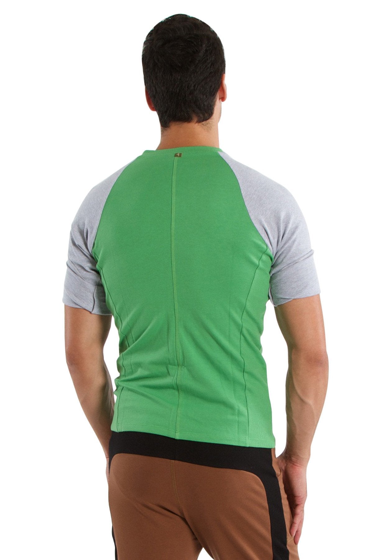 Raglan Virtual Crew Neck (Bamboo Green w/Grey)