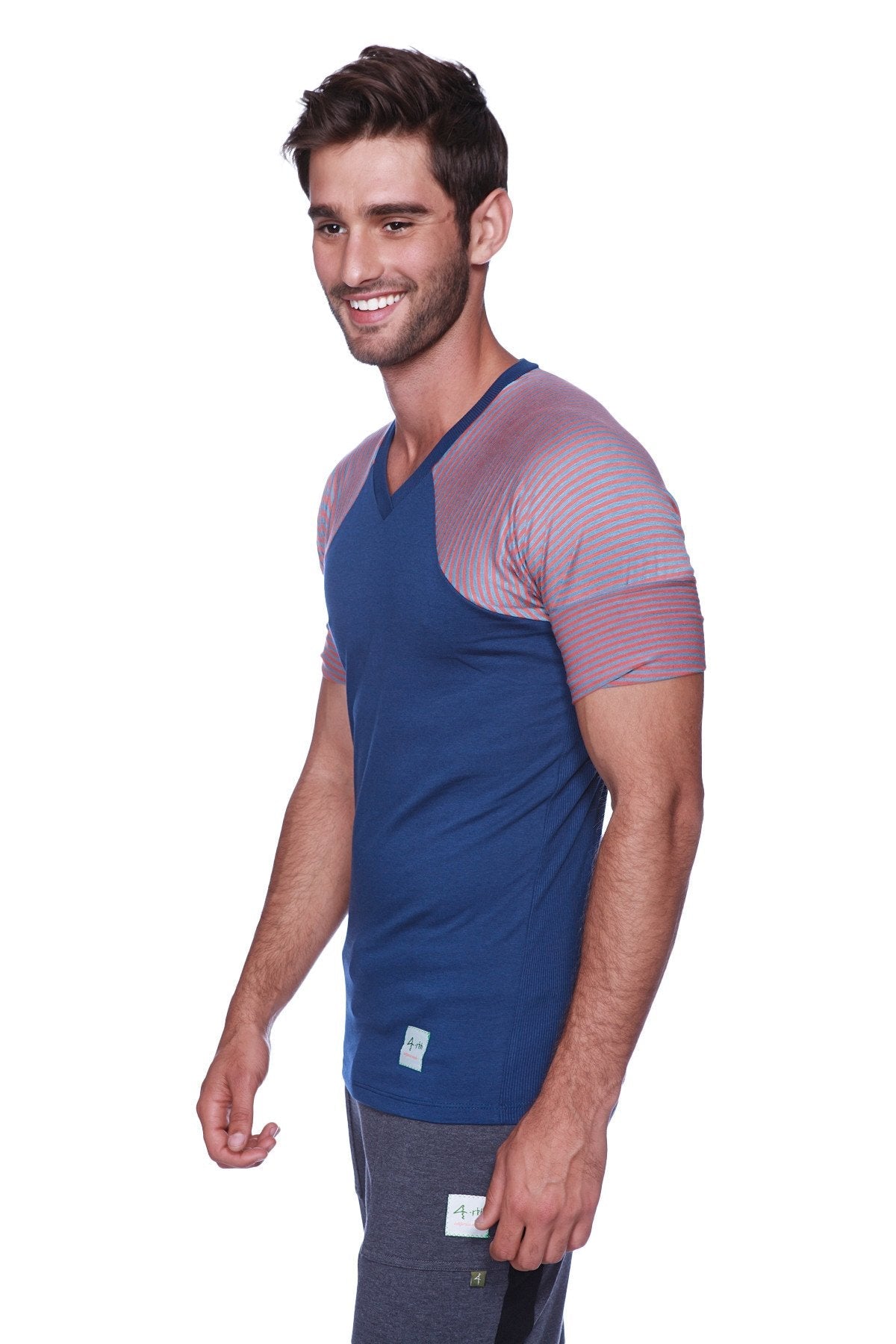 Raglan Virtual Crew Neck (Royal Blue w/ Red & Grey Stripe)