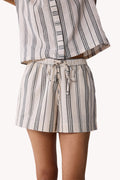 Regular Drawstring Shorts in Stripes
