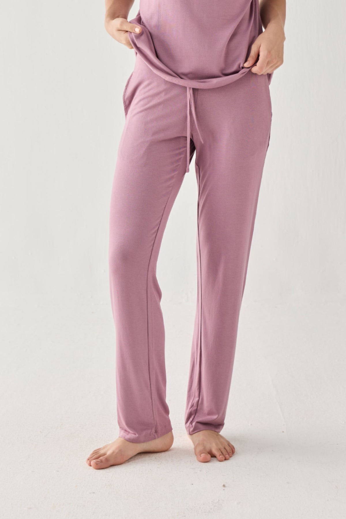 Wide Leg Pant in Dusty Rose
