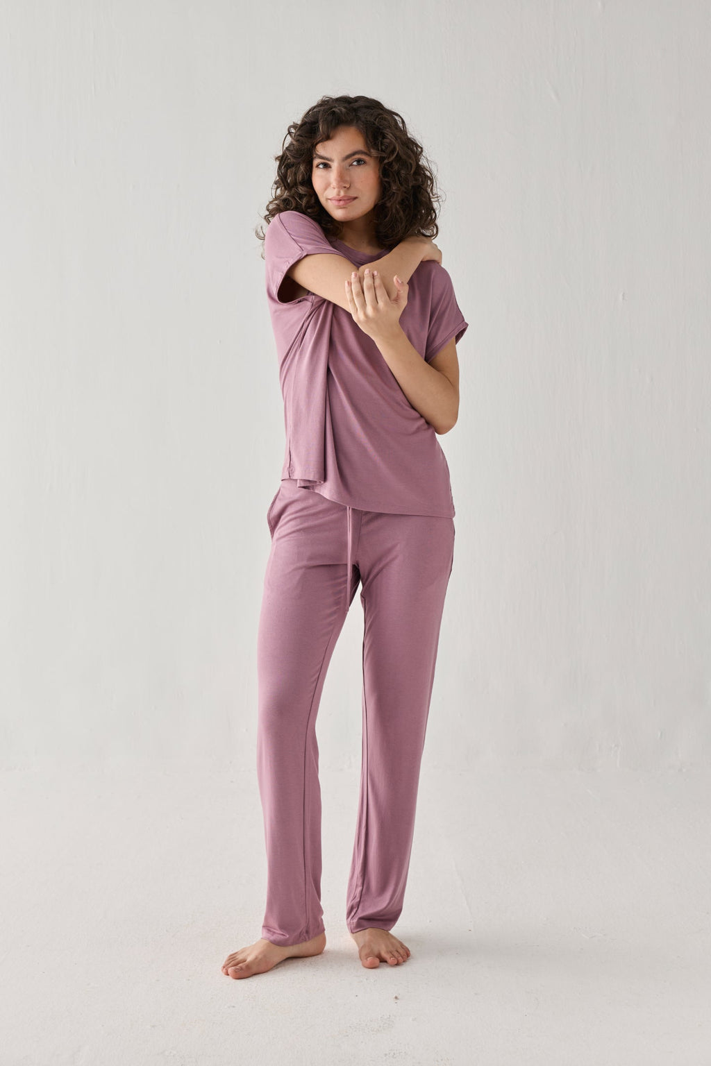 Wide Leg Pant in Dusty Rose