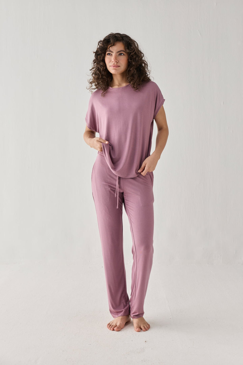 Wide Leg Pant in Dusty Rose