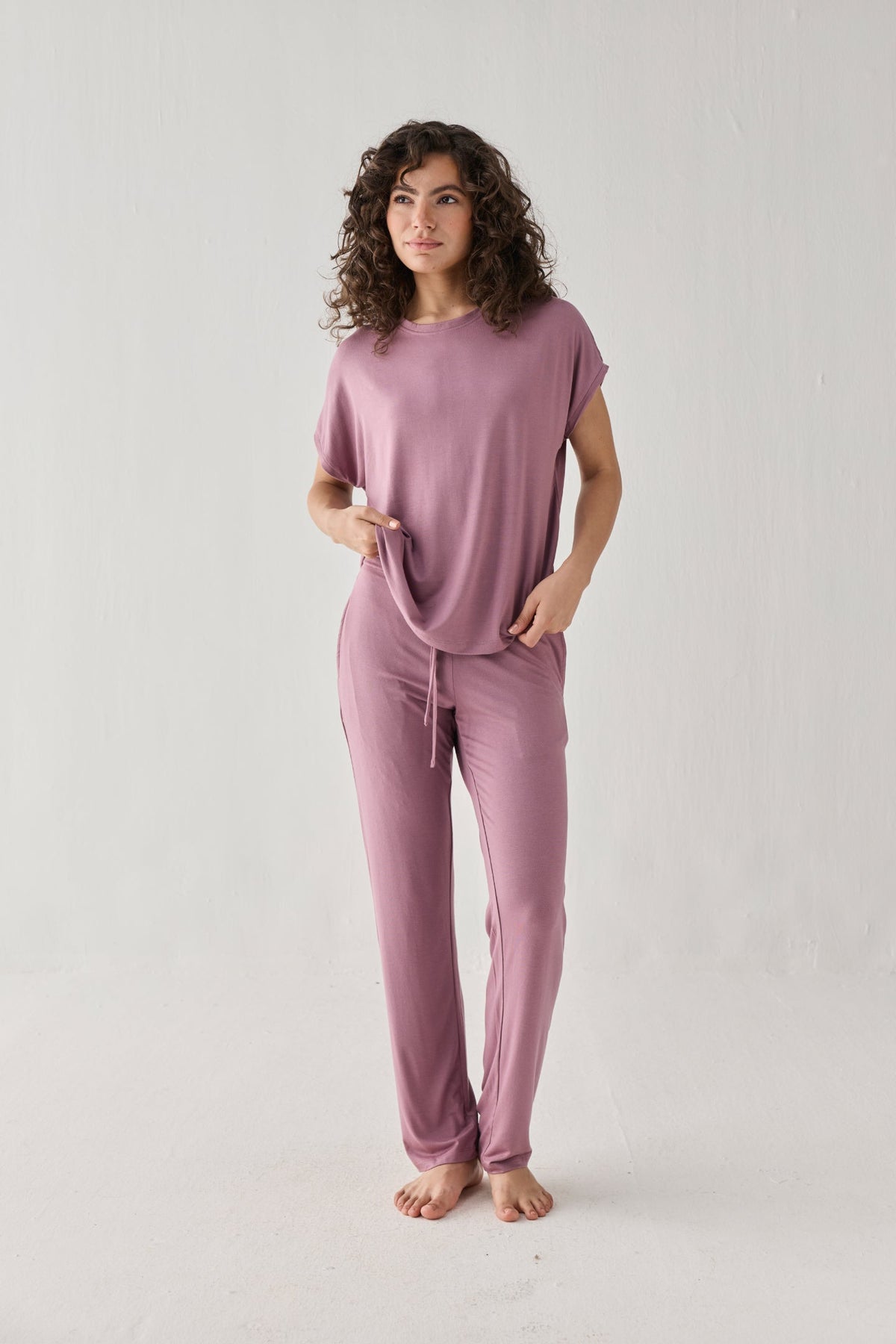 Wide Leg Pant in Dusty Rose