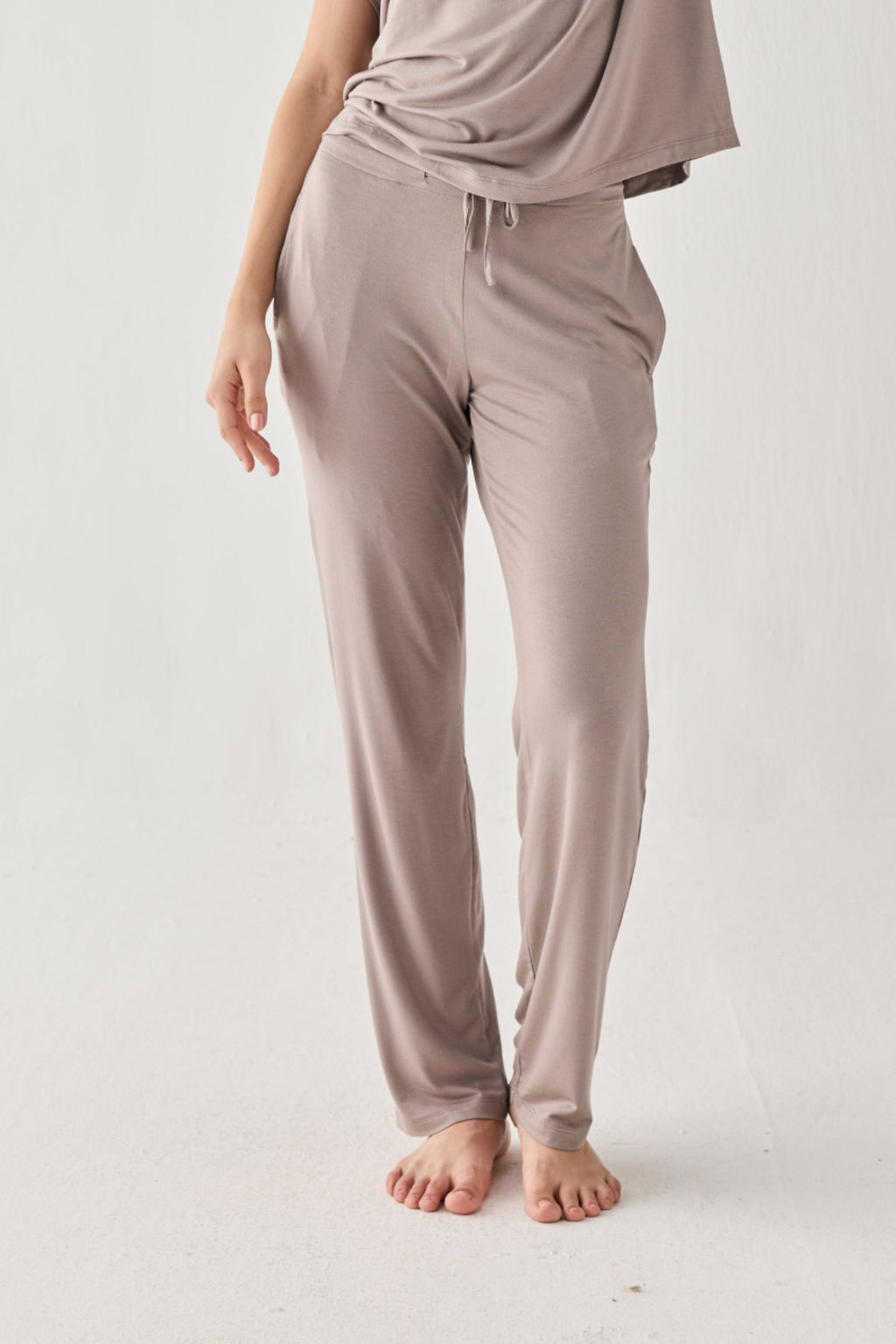 Wide Leg Pant in  Earth Grey