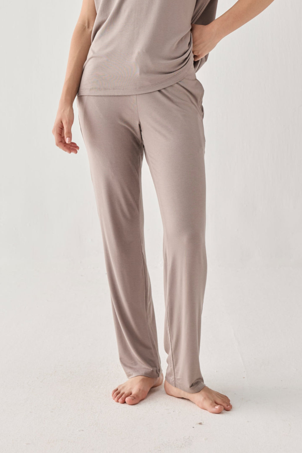 Wide Leg Pant in  Earth Grey
