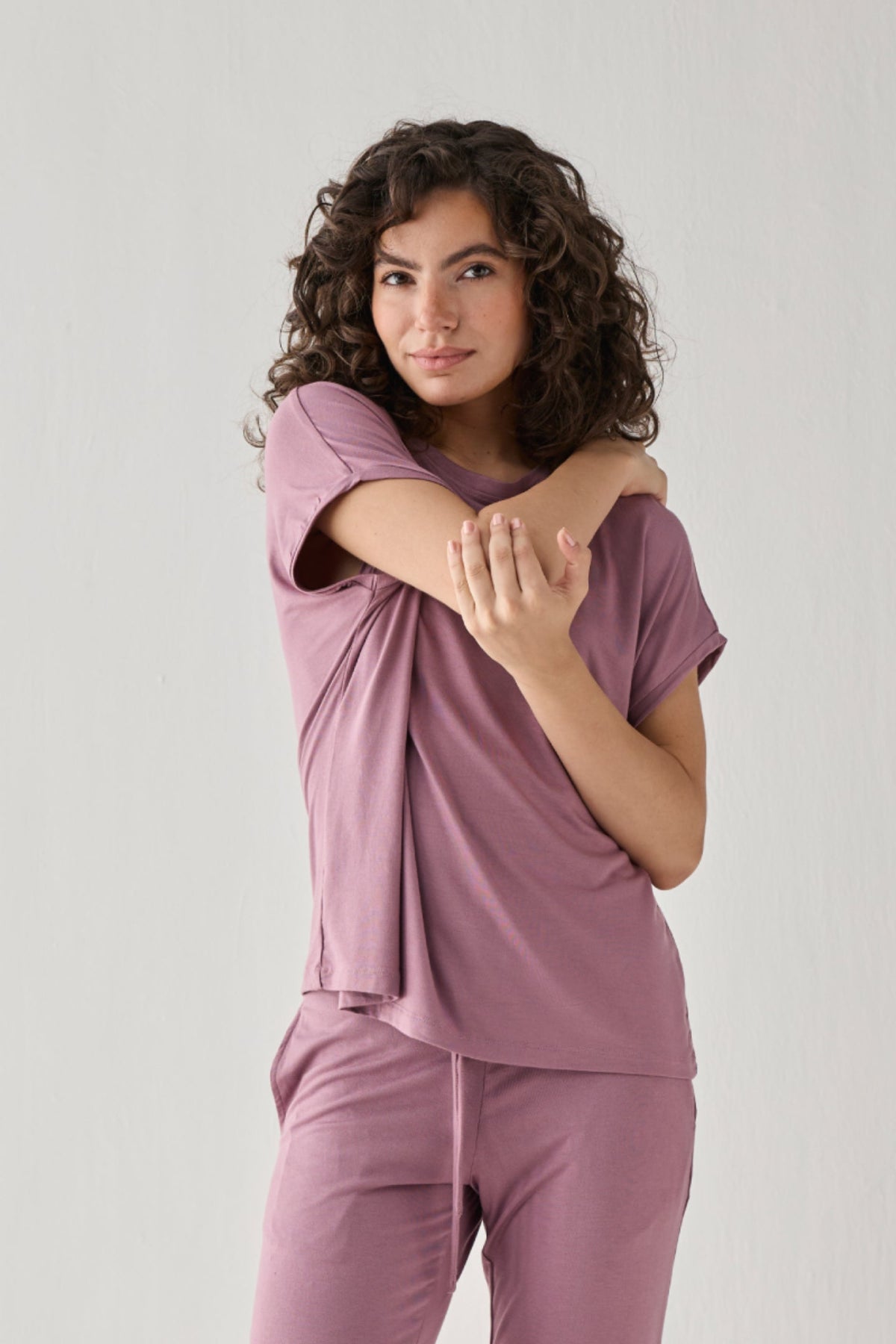 Relaxed Tee in Dusty Rose