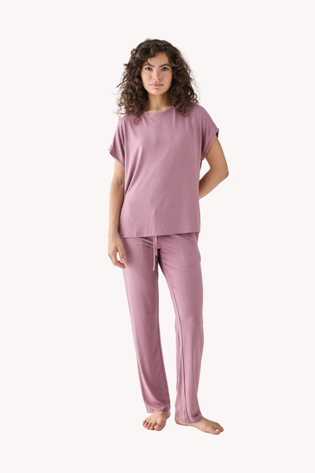 Relaxed Tee Set in Dusty Rose