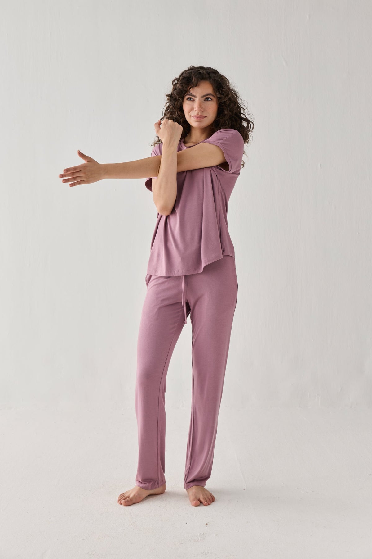 Relaxed Tee Set in Dusty Rose