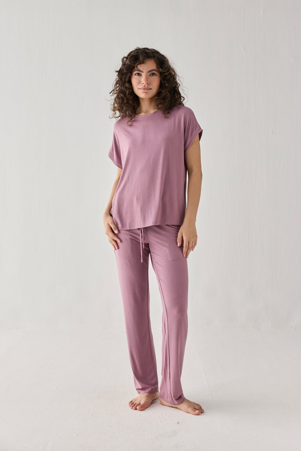 Relaxed Tee Set in Dusty Rose