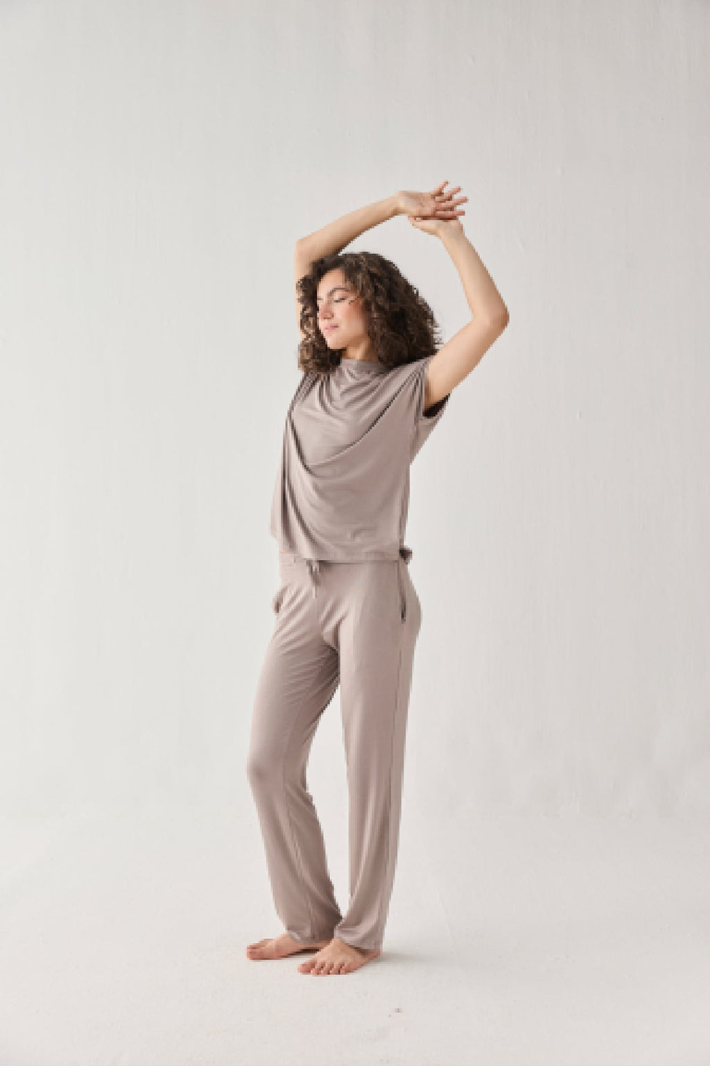 Relaxed Tee Set in Earth Grey