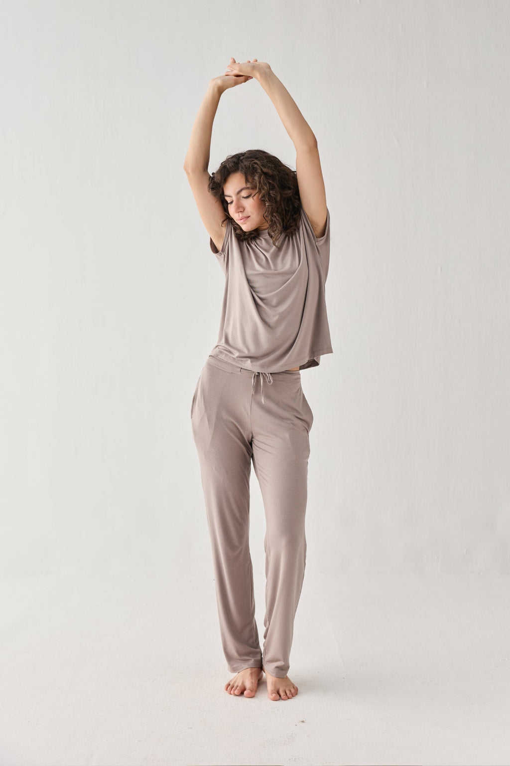 Relaxed Tee Set in Earth Grey