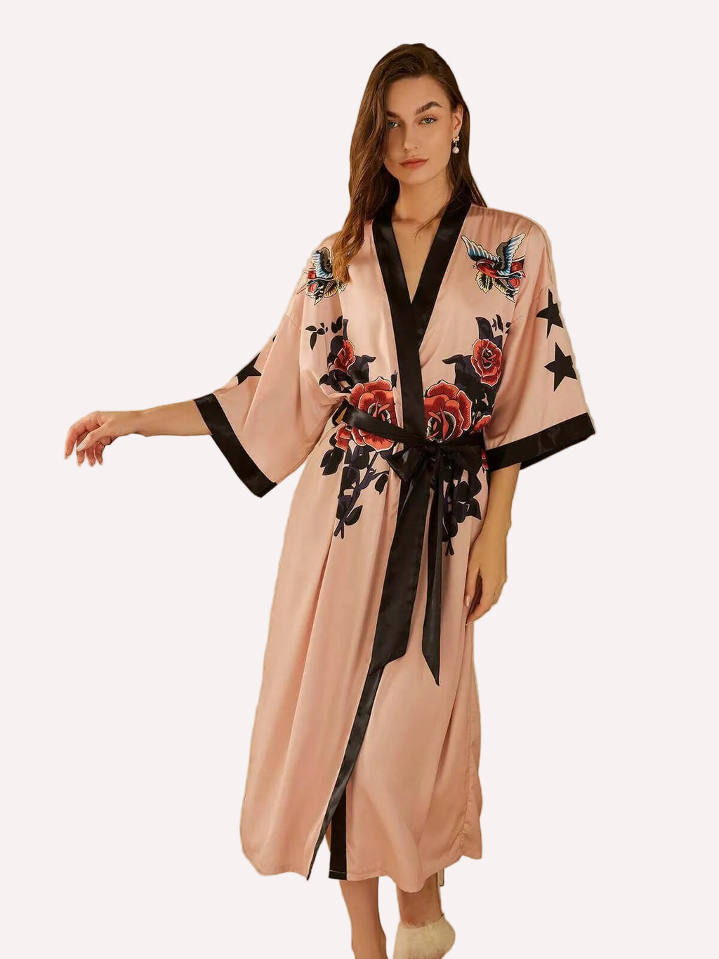 Rose Butterfly Kimono Robe