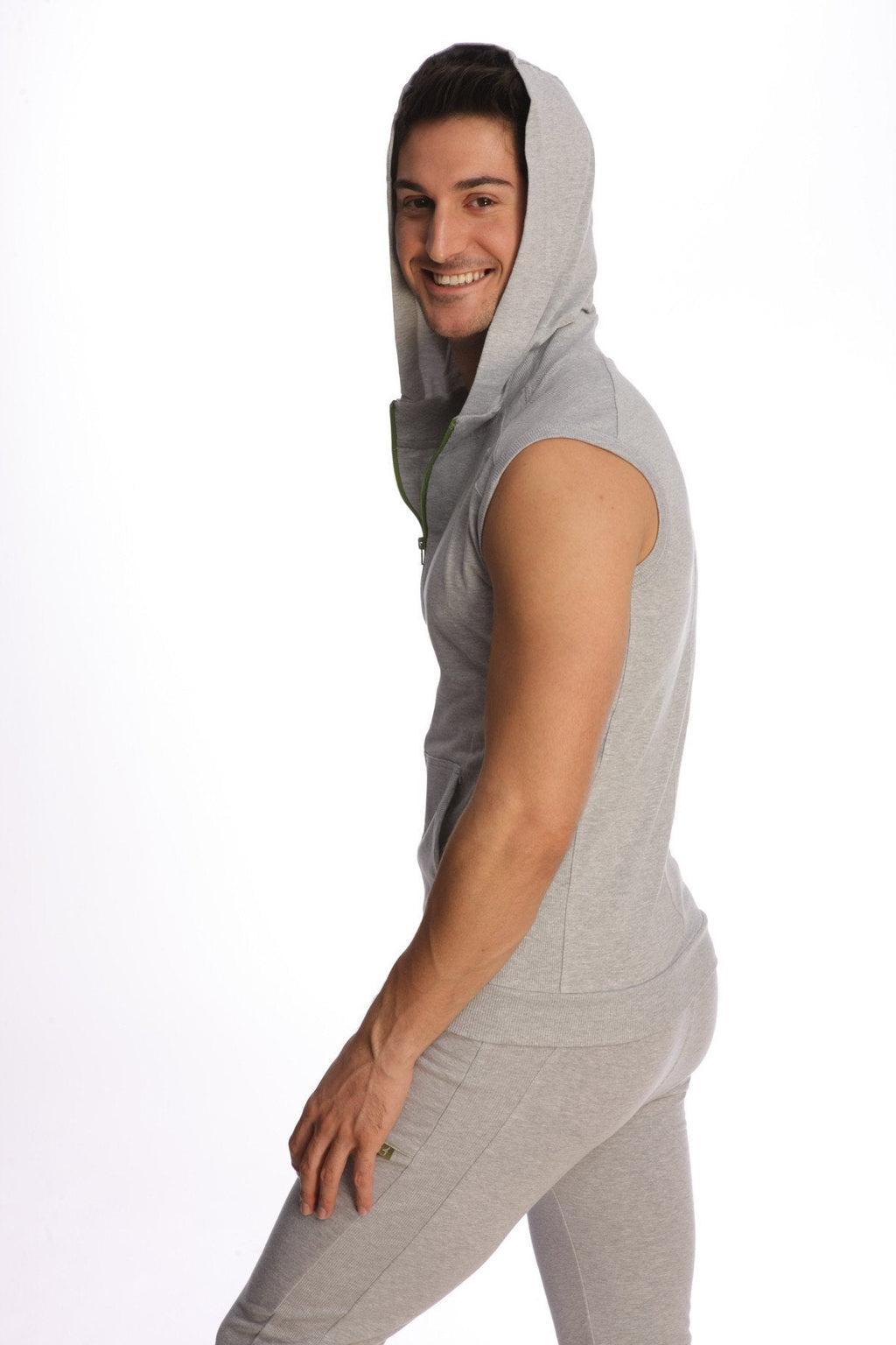 Sleeveless Yoga Hoodie (Heather Grey)