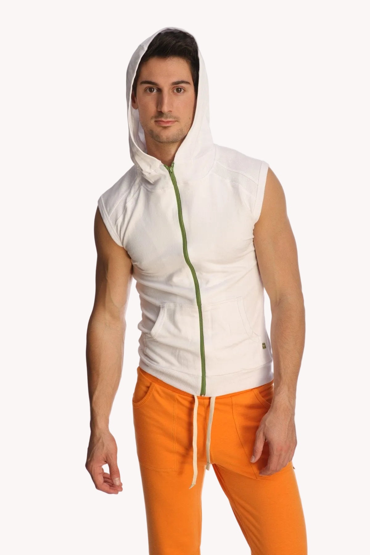 Sleeveless Yoga Hoodie (White)