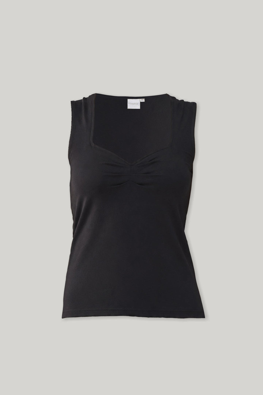 Regular Sweetheart Neck Top in Black