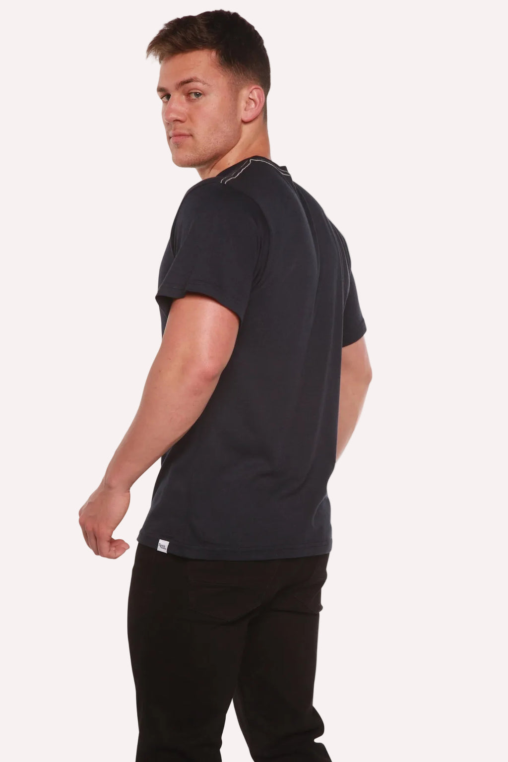 Men's Bamboo Viscose/Organic Cotton Short Sleeve Contrast Stitch T-Shirt