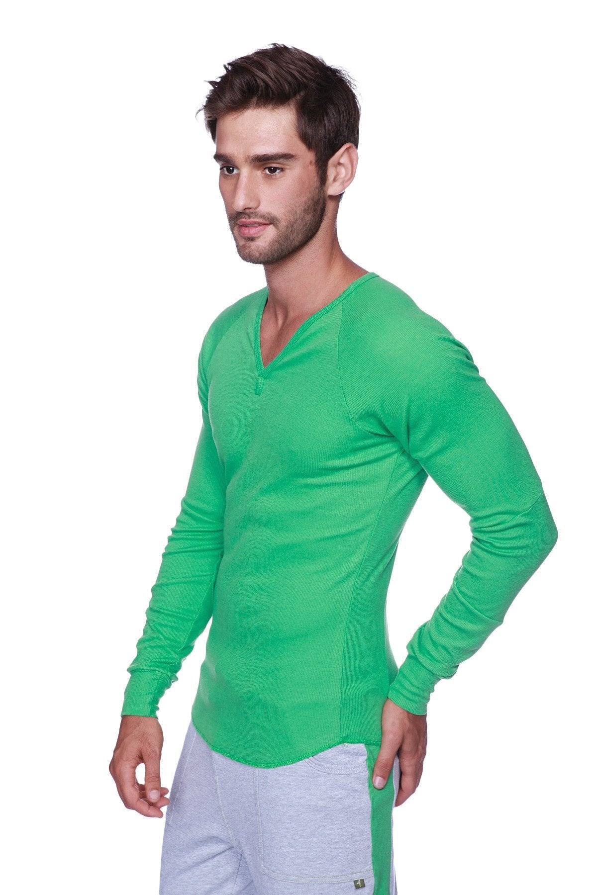 Thermal V-Neck Long Sleeve (Bamboo Green)